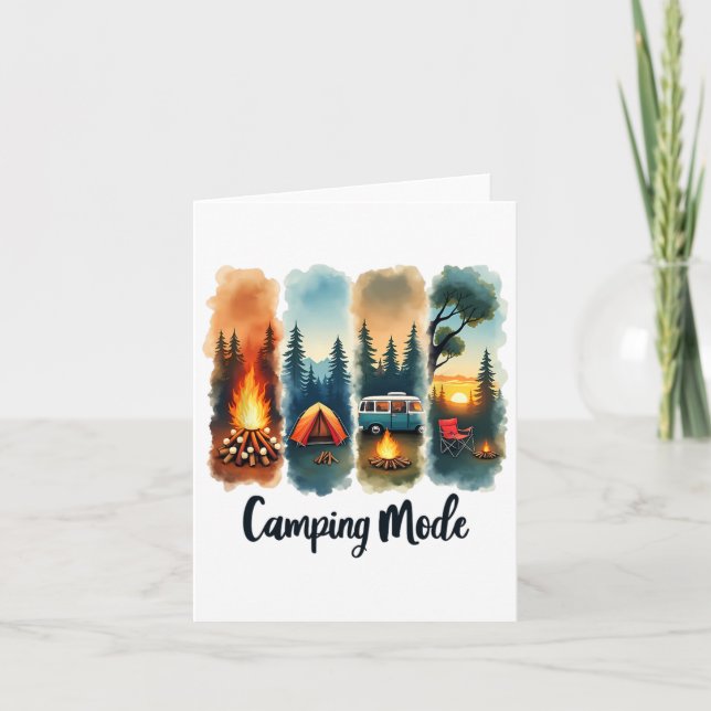 Tarjeta Modo de acampada Tent Van Sunset Serenity (Anverso)