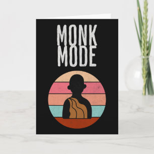 Tarjeta Modo Monje, Zen y Yoga, Meditación, budista, Retro