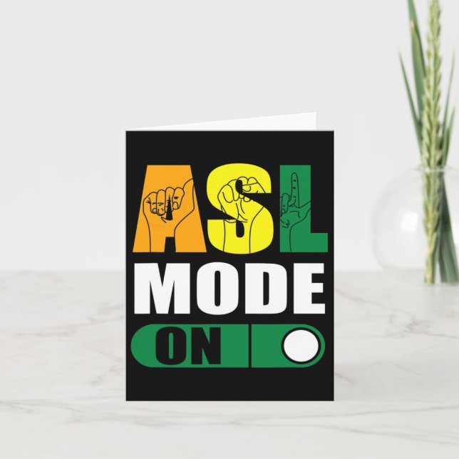 Tarjeta Modo Orgullo Asl En Lenguaje De Rótulo De Mano Org (Anverso)