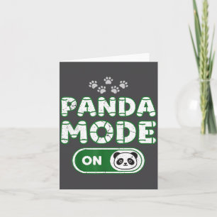 Tarjeta Modo Panda Activado Divertido Dueño Amante Oso Cos