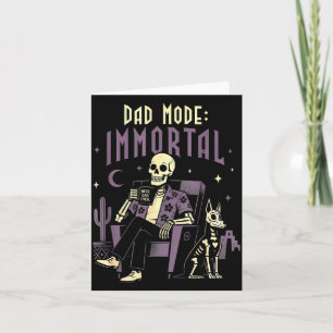 Tarjeta Modo papá esqueleto inmortal Halloween papá