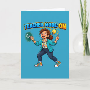 Tarjeta Modo Profesor Activado Regalo de Regreso a Clases 