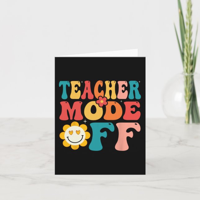 Tarjeta Modo Profesor Desactivado Último Día De Escuela Va (Anverso)