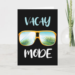 Tarjeta Modo Vacaciones Camiseta Palm Sungles Playa Verano