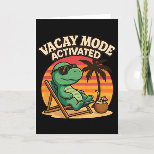 Tarjeta Modo Vacaciones Dinosaurio Lindo - Divertidas Vaca