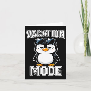 Tarjeta Modo vacaciones pingüino lindo estado de ánimo min
