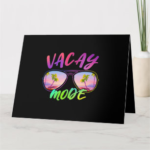 Tarjeta Modo Vacay Gafas de sol Funny Familia Verano de pl