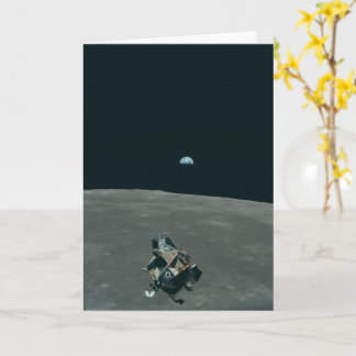 Tarjeta Módulo Lunar Apolo y salida de la Tierra sobre la 