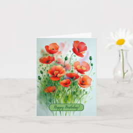 Tarjeta Mohnblumenwiese, Aquarell - 