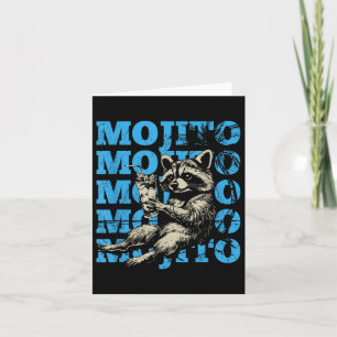 Tarjeta Mojito Raccoon Day Beber Feral Beach Holiday Ta