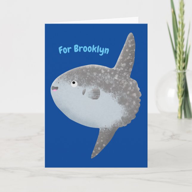 Tarjeta Mola mola de pez luna oceánica lindo personalizado (Anverso)