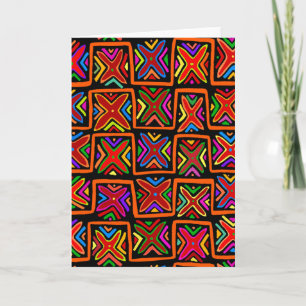 Tarjeta Mola tribal Kuna - Verificación Roja