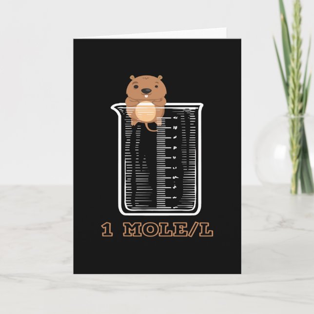 Tarjeta Mole Chemistry Cute Science (Anverso)