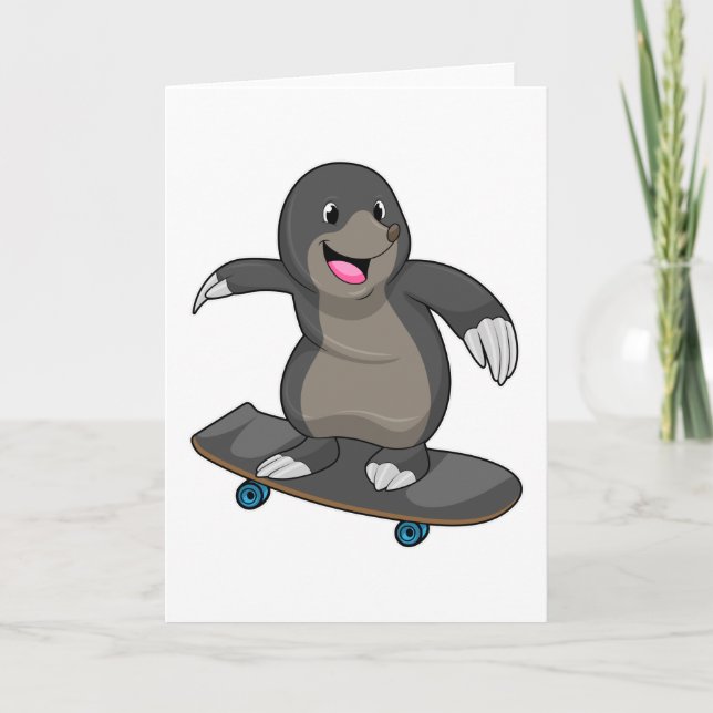 Tarjeta Mole como Skater con Skateboard (Anverso)