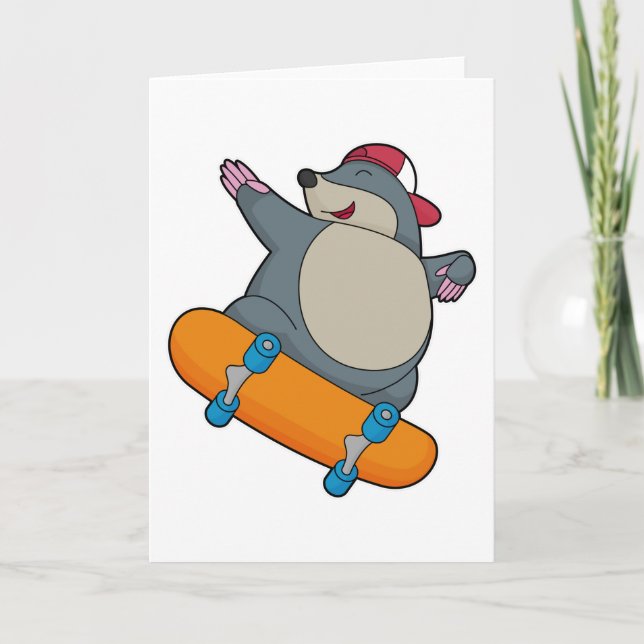 Tarjeta Mole como Skater con Skateboard (Anverso)