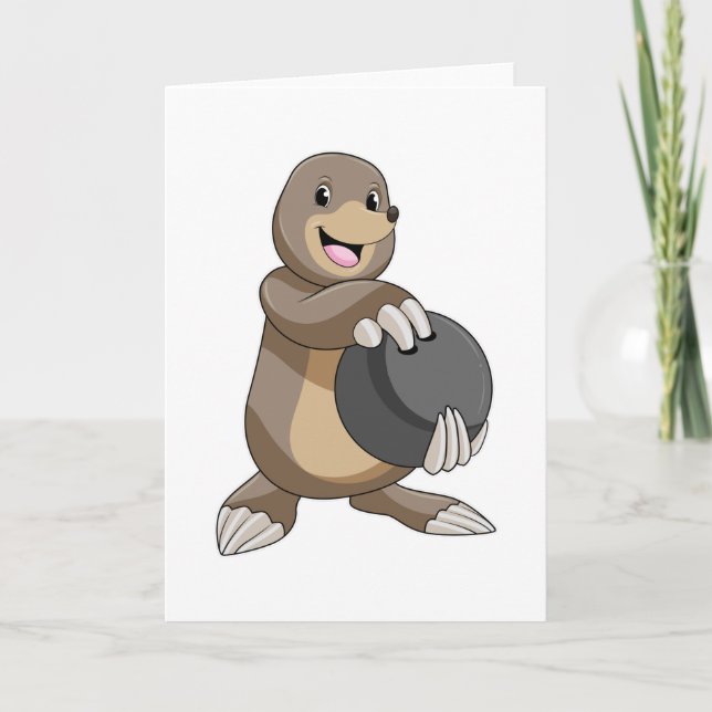 Tarjeta Mole en el Bowling con bolas (Anverso)