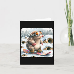 Tarjeta Mole Snowboard Con Gogles. Snowboar Snowboard