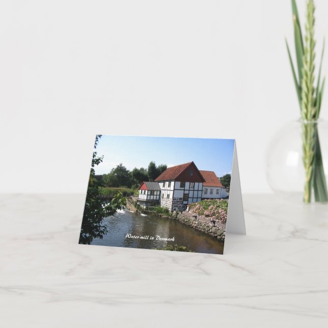 Tarjeta Molino de agua en Dinamarca Notecard (Anverso)