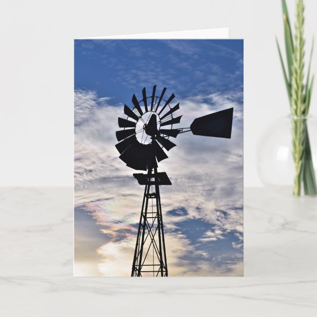 Tarjeta Molino de viento del ópalo del cielo - 5 x 7 (Anverso)