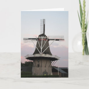 Tarjeta Molino de viento típicamente holandés.