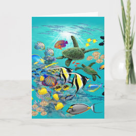 Tarjeta Molokini Cove Turba de mar de peces tropicales de 