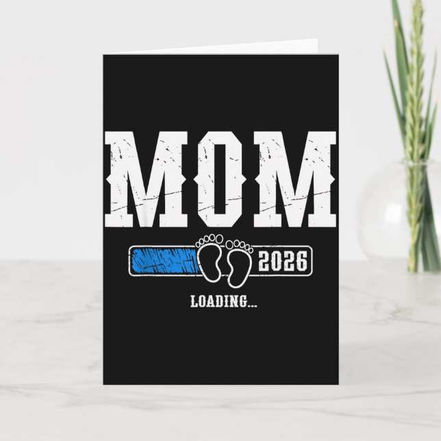 Tarjeta Mom 2026 Loading Mom Est. 2026, Mother 2026 New Mo (Anverso)