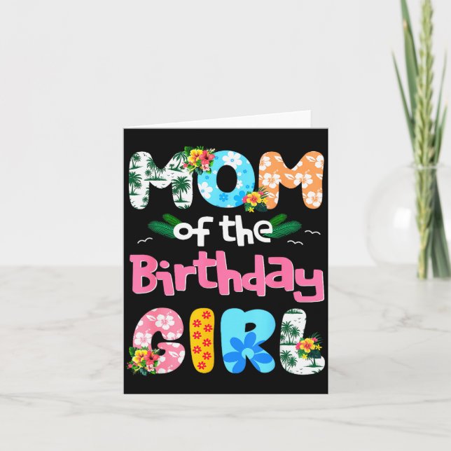 Tarjeta Mom And Dad Of The Birthday Girl Hawaii Family Par (Anverso)