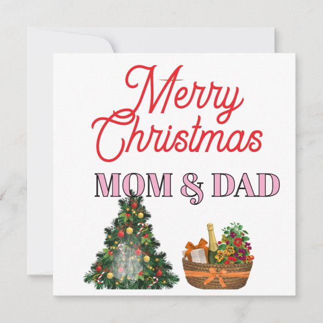 Tarjeta MOM & DAD Merry Christmas   (Anverso)