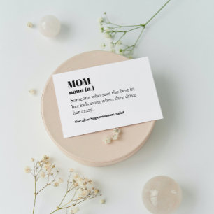 Tarjeta Mom Definition Word Noun Gift Mother's Day Card