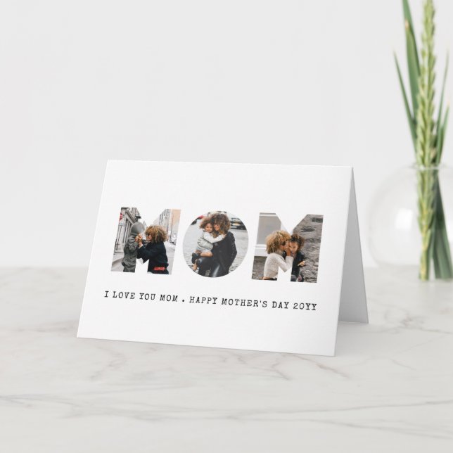 Tarjeta MOM Happy Mothers Day Photo (Anverso)