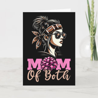 Tarjeta Mom Of Both Footll Cheerleading Cheer Mom Game Day