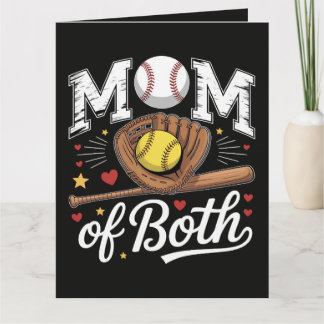 Tarjeta Mom of Both Game Day Baseball Softball 