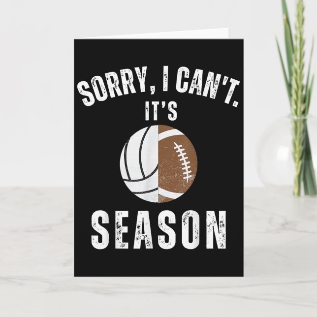 Tarjeta Mom Of Both Sorry I Can't It's Volleyball Football (Anverso)