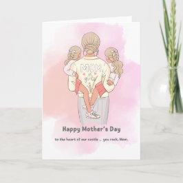 Tarjeta Mom of Girls Mother’s Day Card – Sweet Watercolor 