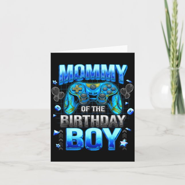 Tarjeta Mom Of The Birthday Boy Cool Gamer Funny Video Gam (Anverso)