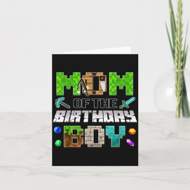 Tarjeta Mom Of The Birthday Boy Funny Gaming Birthday Xel  (Anverso)