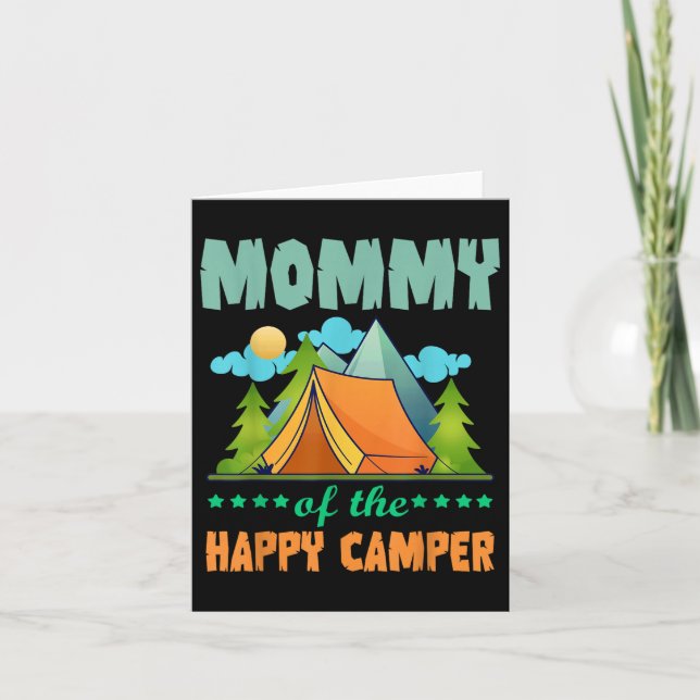 Tarjeta Momia Del Camper Feliz Primer Cumpleaños Camping M (Anverso)