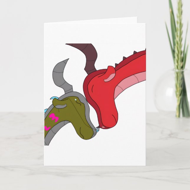 Tarjeta Momma & Baby Dragon Blank Inside Greeting Card (Anverso)