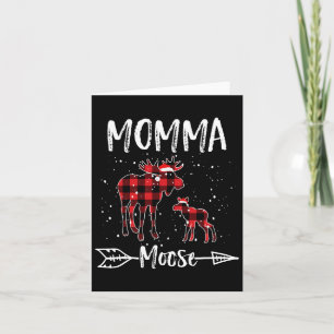 Tarjeta Momma X-mas Moose Santa Family coincidiendo con pi