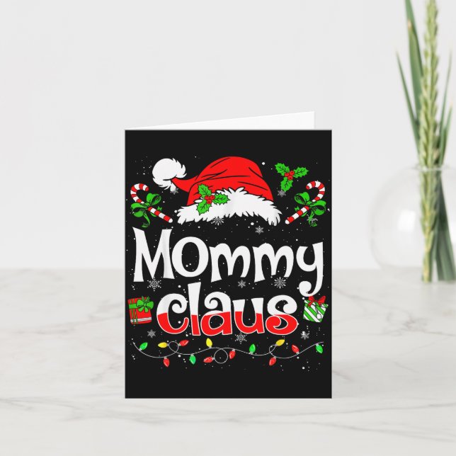 Tarjeta Mommy Claus Shirt Christmas Lights Pajama Family M (Anverso)