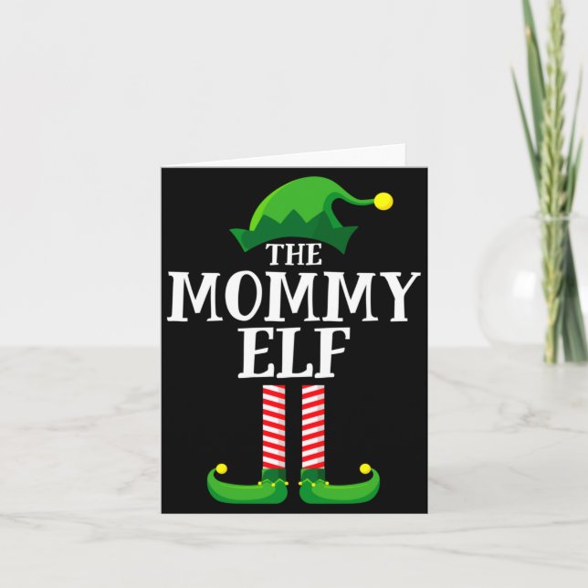 Tarjeta Mommy Elf Matching Family Christmas Party  (Anverso)
