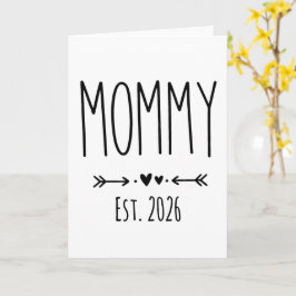 Tarjeta Mommy Est 2026 Pregnancy Minimalist Personalized 