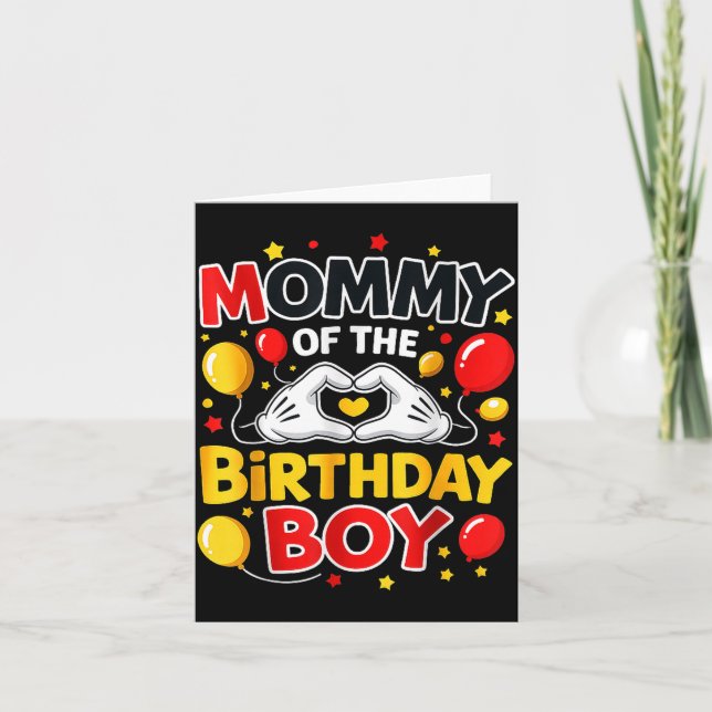 Tarjeta Mommy Of The Birthday Boy Family Party Birthday  (Anverso)