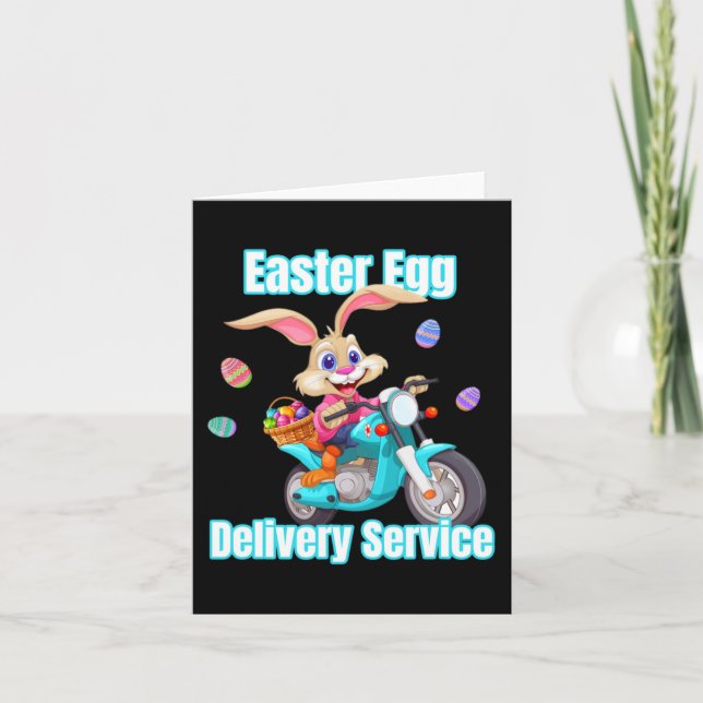 Tarjeta Moms Dads Easter Eging Delivery Service Bunny Moto (Anverso)