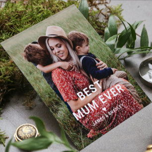Tarjeta Mona FOTO DEL DÍA DE LA MADRE Corazón MEJOR MAMÁ D