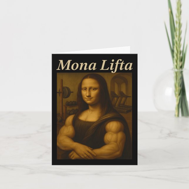 Tarjeta Mona Lifta Bodybuilding Funny Gift (Anverso)