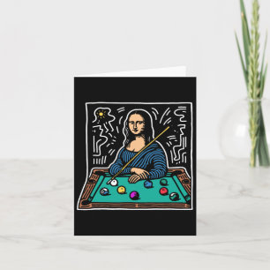 Tarjeta Mona-lisa Billiards - Funny Mona-lisa Pool Billiar