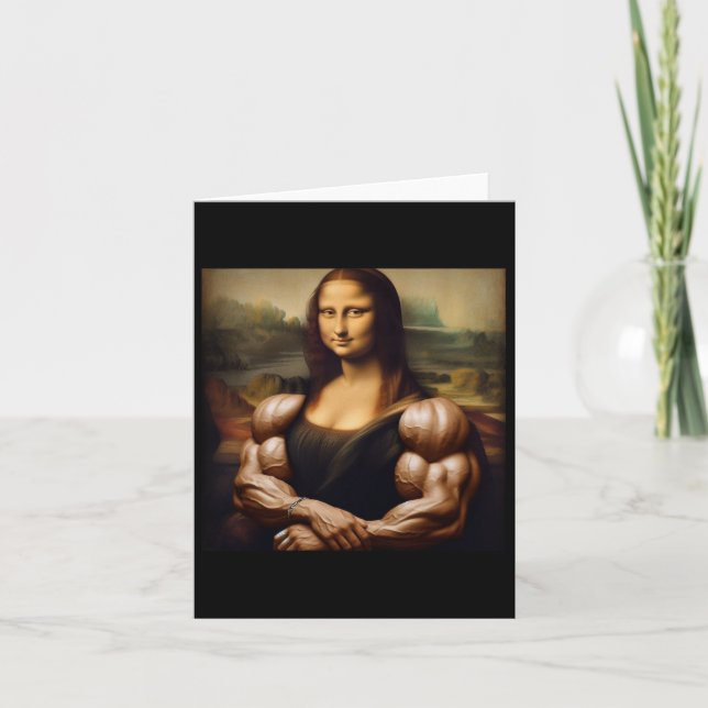 Tarjeta Mona Lisa Bodybuilding Funny Gift 1 (Anverso)
