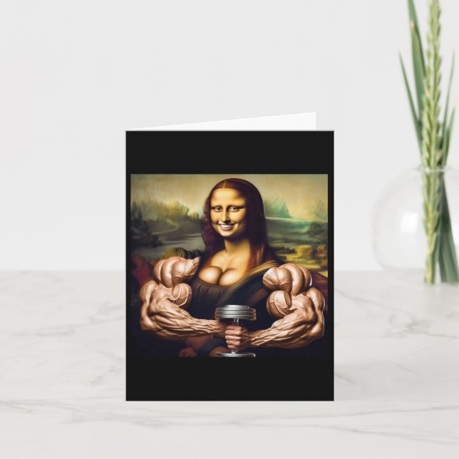 Tarjeta Mona Lisa Bodybuilding Funny Gift 5 (Anverso)