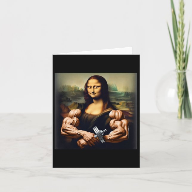 Tarjeta Mona Lisa Bodybuilding Funny Gift 6 (Anverso)